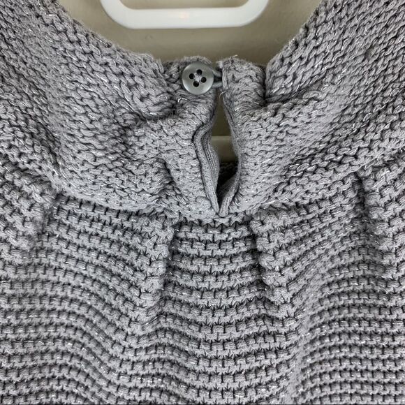 Cherokee Kids Gray Metallic Knit Dress w/ Flower 4T - Picture 6 of 8